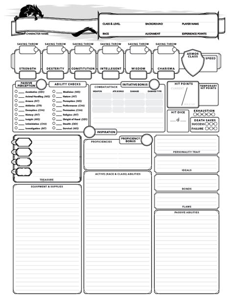 Google Sheets 5e Character Sheet Examples