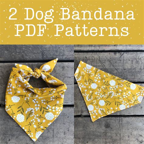 two dog bandana patterns with the words, 2 dog bandana patterns