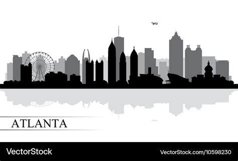 Atlanta city skyline silhouette background Vector Image