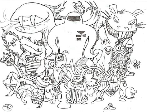 Earthbound Enemies Line-art by PrimalDialga on DeviantArt