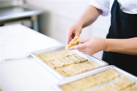 Premium Photo | Baklava making process with phyllo dough and filling