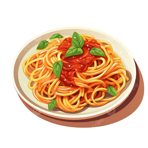 Illustration Cartoon Spaghetti Bolognese Delicious Food Dining Decoration Pattern Cutout, Food ...