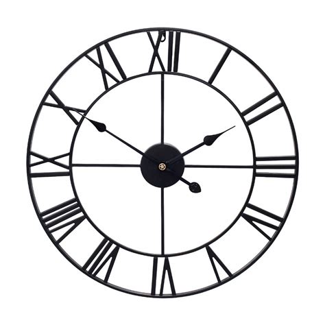 Buy Little kuku 24 Inch Farmhouse Large Wall Clock European Retro Clock with Roman Numerals ...