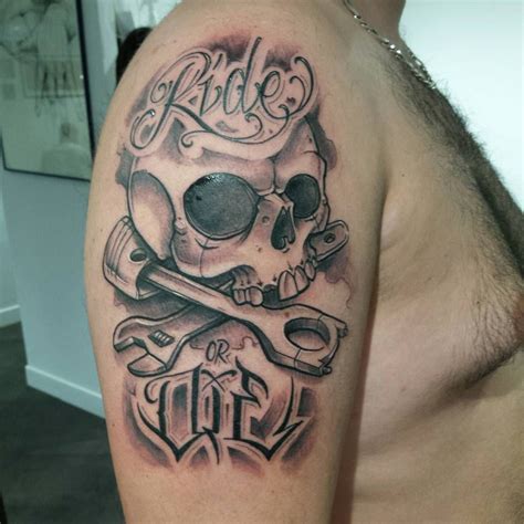 Instagram photo by OZER • Oct 20, 2015 at 2:51pm UTC | Ride or die tattoo, Tattoos, Skull tattoo