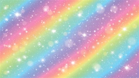 Glitters rainbow sky. Shiny rainbows pastel color magic fairy starry skies and glitter sparkles ...