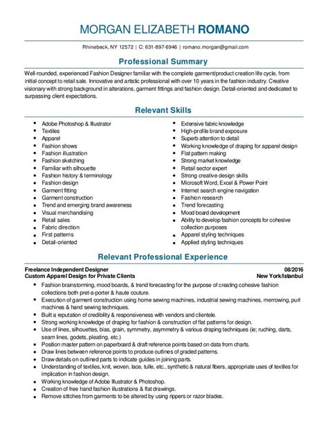 Fashion Design and Merchandising Resume 2016 pdf