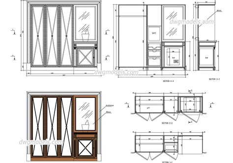 Wardrobe with bar and safe