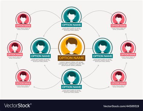 Circular organizational chart infographic design Vector Image