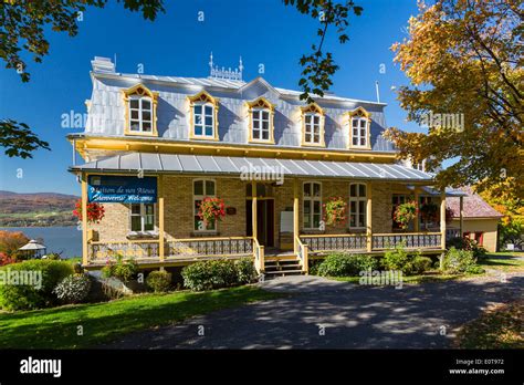 A typical Quebec home on the island of Ile d' Orleans, Quebec, Canada ...