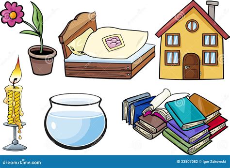 Household Objects Cartoon Illustration Set | CartoonDealer.com #33507082