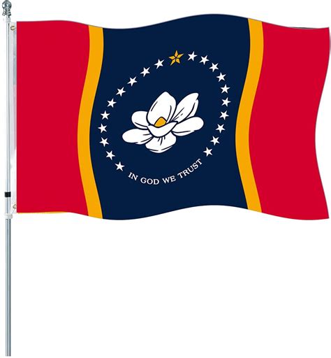 Homissor New Mississippi/Magnolia State Flag 3x5 Outdoor- 100% Durable Polyester Vivid Color in ...