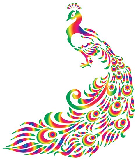 Rainbow Peacock Clip Art Image - ClipSafari