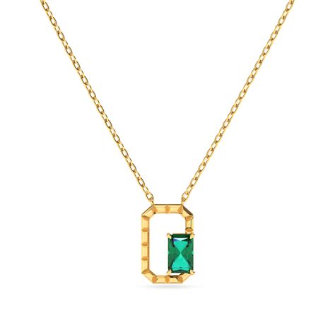 Framed Emerald Pearl Inlay Necklace in 18k | Mabel Chong