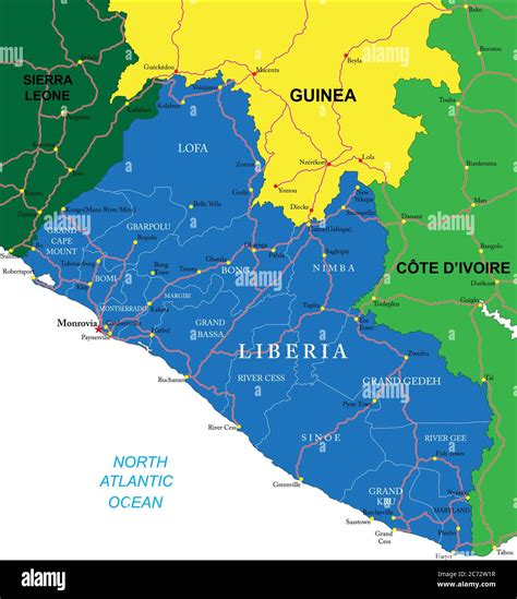 Liberia Counties Map