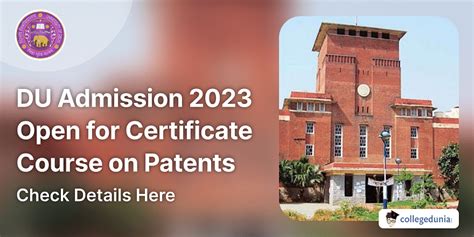 DU Admission 2023 Open for Certificate Course on Patents; Apply till November 10