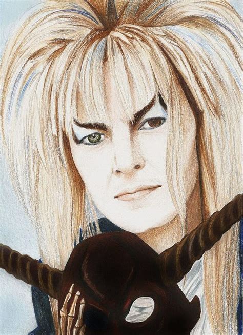 David Bowie As Jareth Drawing by Amber Stanford