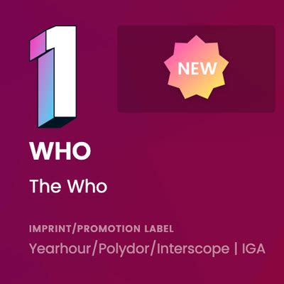 'WHO' is Number 1 in BILLBOARD charts and elswhere - The Who