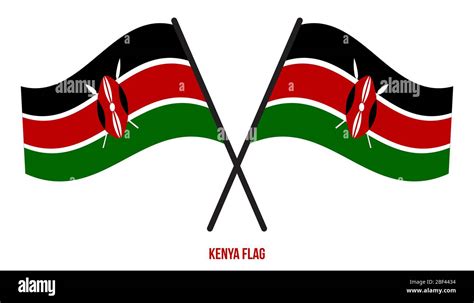 Kenya Flag Waving Vector Illustration on White Background. Kenya ...