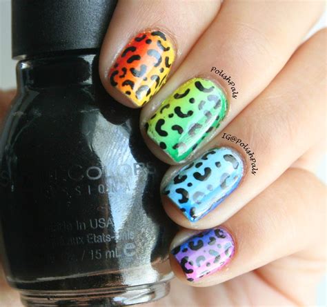 Polish Pals: Rainbow Leopard Print Nails