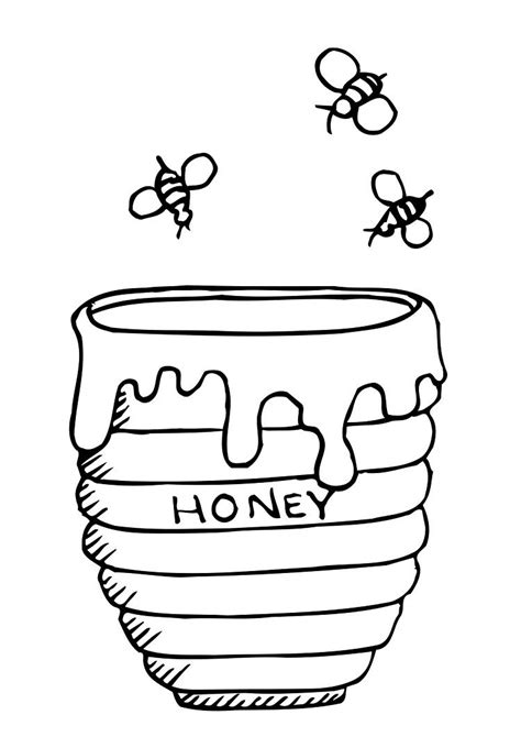 Winnie The Pooh Honey Pot Outline - HONEY GYR