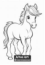 Horse Coloring Page For Kids  coloring Pages sketch template