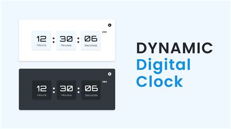 Dynamic Digital Clock in HTML CSS and JavaScript | Light and Dark Theme ...