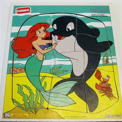 Playskool Wooden Puzzle: Disney's Little Mermaid- Ariel and Spot 10 ...