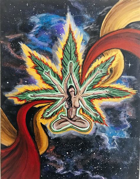 Medical Marijuana Art Cannabis Art Weed Leaf-Painting | Etsy