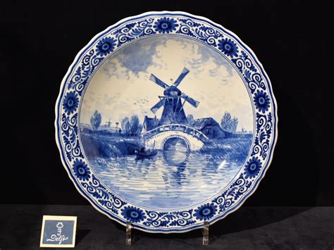 Vintage Dutch Blue & White Royal Delft Plate. Windmill -1972 - ROYAL DELFT - DE PORCELEYNE FLES ...