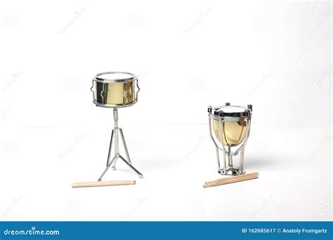 Kettle-drum And Orchestra Snare Drum Isolated On White Background Stock ...