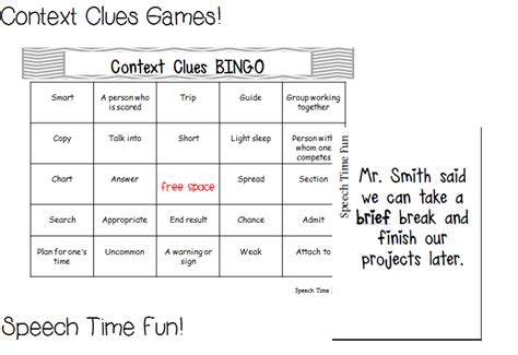 Context Clues Games! - Speech Time Fun: Speech and Language Activities