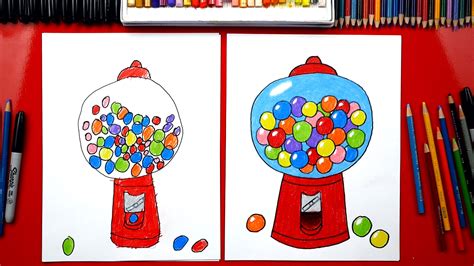 How To Draw A Gumball Machine - Art For Kids Hub