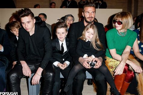 David Beckham and Kids at New York Fashion Week 2015 | POPSUGAR Celebrity