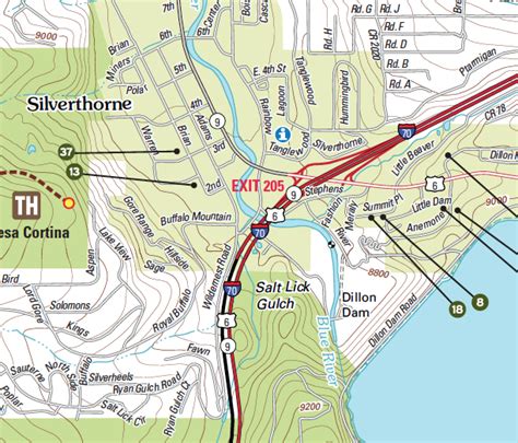 Street Map Silverthorne Colorado - Ski Trail Map Art by Kevin Mastin Leadville Colorado