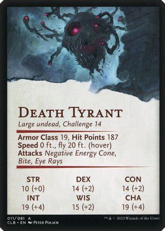 Ghastly Death Tyrant - Art/Death Tyrant - Stats - mtgpics.com