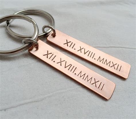 Couples keychain Personalized keychain for couples Copper | Etsy