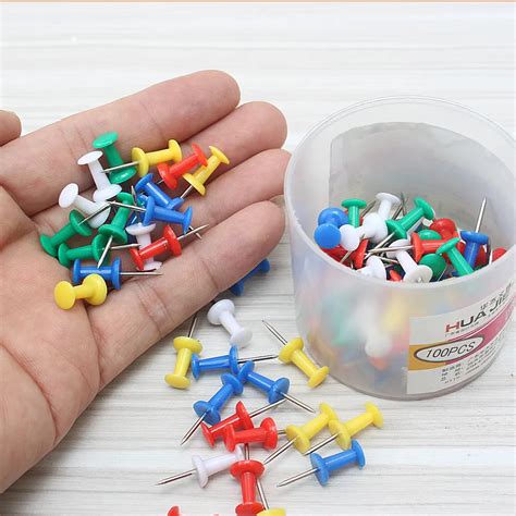 2box/Lot Total 200 pcs Colored Push Pins Standard Map Pins Alfinete Chinchetas Pushpins ...