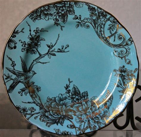 222 FIFTH ADELAIDE TURQUOISE GOLD SALAD PLATE 8 3/4TH NEW PORCELAIN #222FIFTH | 222 fifth ...