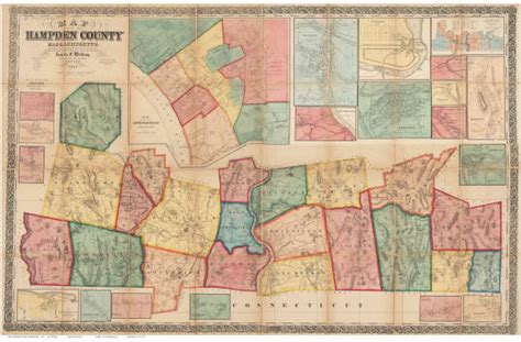 Hampshire County MA 1860 Wall Map