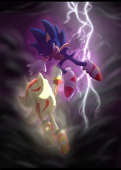 Super Shadow vs dark Sonic by 5catsonebowl on DeviantArt