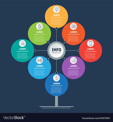 Template tree info chart diagram or info Vector Image