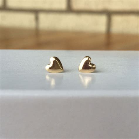 Tiny Heart Earrings 14k | Tiny heart earrings, Stud earrings, Heart earrings