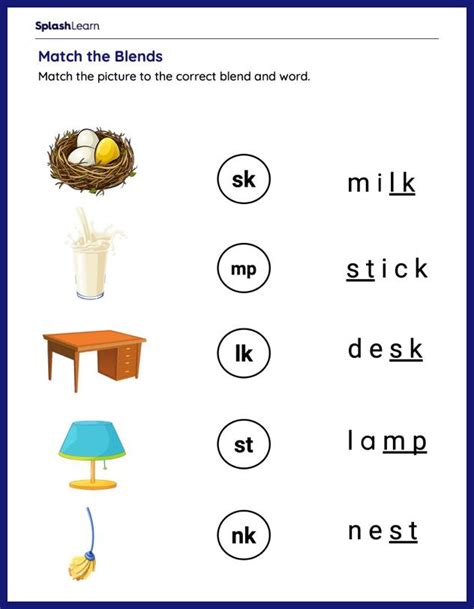 Final Consonant Blends Worksheets