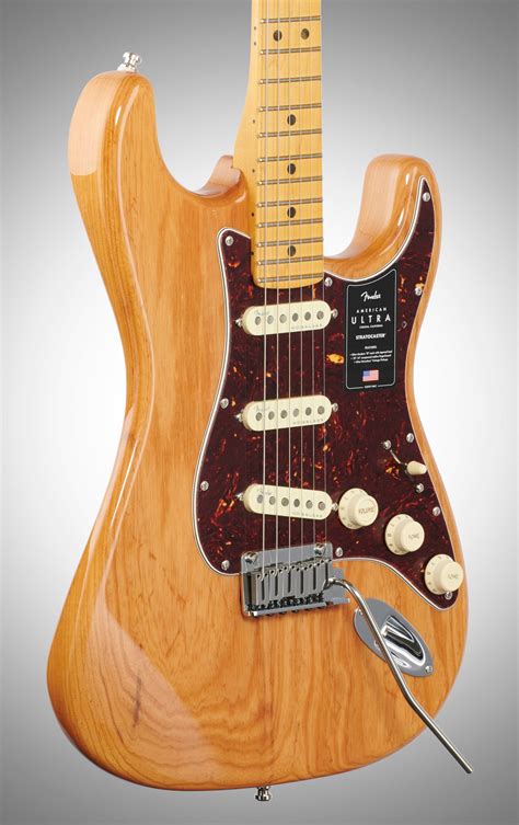 Fender American Ultra Stratocaster Electric Guitar, Maple Fingerboard (with Case), Aged Natural