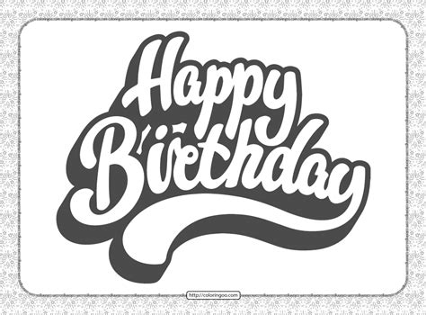 Happy Birthday Text Coloring Page in 2021 | Happy birthday text, Birthday text, Coloring pages