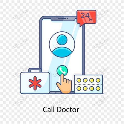 Call Doctor Online Doctor Appointment Flat Outline Icon PNG White ...