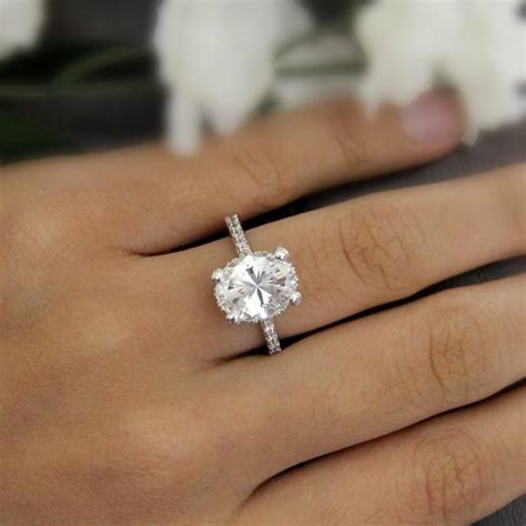 4.20 Ct Engagement Ring-Oval Cut Diamond Simulant-Statement Ring ...