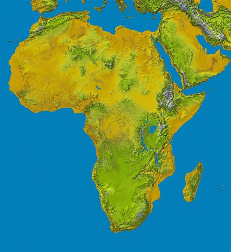 SRTM Data Release for Africa, Colored Height | NASA Jet Propulsion ...