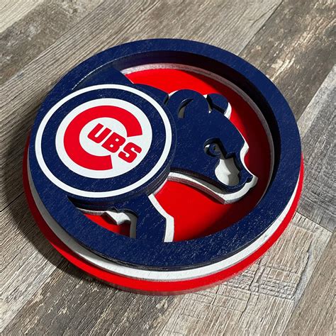 Chicago Cubs Wall Art Cubs Fan Decor Chicago Sports Art 3D - Etsy