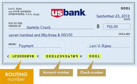 Us Bank Account Number On Check | Images and Photos finder